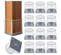 32 Piezas Protector Patas Sillas Cuadradas, Protector Patas Sillas Silicona Transparente Extra Grande para Pisos de Madera, Almohadillas Protectoras para Pies de Muebles (Fit: 39-47mm)