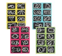 32 Piezas Rompecabezas de Metal Wire Puzzle, Classic Mini IQ Puzzle Mente Juego para Adultos y Niños Juguetes