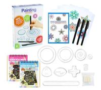 32 Piezas Spirograph, Scratch Art para Niños, Juego de Espiral, Juego de Regla de Dibujo de Engranajes, DIY Pintura, Diseño Creativo Manualidades para Niños, Adecuado para Adultos y Niños