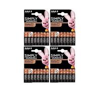 32 pilas Duracell AAA Simply (4 blísteres de 8 baterías) 32 pilas Mini lápiz (LR03/MN2400)