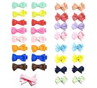 32 pinzas para el cabello femeninas, mini pinzas para el cabello creativas y hermosas, cinta de grogrén con lazo suave, cómodas de usar, tenga la seguridad