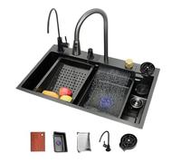 32 pulgadas acero inoxidable fregadero cocina fregadero - Single Bowl Drop-in Design for Laundry Bar or Utility Area - Modern Under-Mount Style Outdoor Use