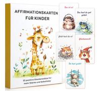 32 tarjetas de afirmación para niños - Afirmaciones positivas para preescolares y comienzo escolar - Desarrollo emocional y fortalecimiento de la confianza en sí mismo - Tarjetas de atención plena