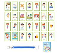 32 tarjetas de comunicación para niños y adultos no verbales, tarjetas PECS para autismo, SEN, y terapia del habla, tarjetas de señales de emociones diarias y necesidades