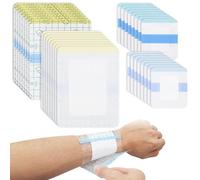 32 tiritas de ducha resistentes al agua (6 x 7 cm, 10 x 13 cm), vendaje transparente resistente al agua, fuerte sujeción, tiritas de ducha con cojín de algodón absorbente para deportes, natación y