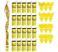 32 Trampas para Moscas, 20X Atrapa Moscas Tiras y 12X Trampa para Mosquitos Amarillo en Total, Atrapa Mosquitos Insectos