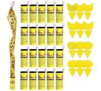 32 Trampas para Moscas, 20X Atrapa Moscas Tiras y 12X Trampa para Mosquitos Amarillo en Total, Atrapa Mosquitos Insectos