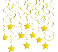 32 unidades de espirales doradas decorativas, espirales de estrella, doble espiral, guirnalda decorativa para el techo para cumpleaños, bodas, Nochevieja o carnaval, decoración de fiesta