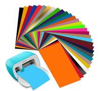 32 unidades de vinilo Smart Heat Transfer para Cricut Joy, 14 cm x 30,5 cm, Iron On Vinilo HTV sin alfombrilla de corte, Smart Iron on vinilo, plóter autoadhesivo de poliuretano, lámina textil para