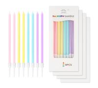 32 velas de cumpleaños de macarrón, velas finas de fiesta, velas de feliz cumpleaños, decoraciones de pastel de colores, vela larga de macaron para niñas, niños, hombres, mujeres, decoraciones de