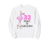 32 Years of Flamazing Flamingo Design Beach 32nd Birthday Sudadera