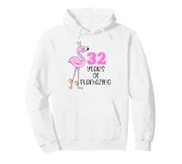 32 Years of Flamazing Flamingo Design Beach 32nd Birthday Sudadera con Capucha