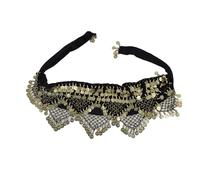 320 Golden Hip, Fabric Belly Dance Skirt for Women Mejora la Experiencia de Baile con Hermosos Sonidos y Atractivo Visual Ideal para la Danza del Vientre y la (Negro Dorado)