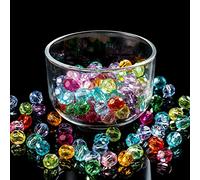 320 perlas de cristal facetadas de 10 mm, perlas de cristal redondas multicolor, perlas sintéticas surtidas para manualidades, pulseras y joyas