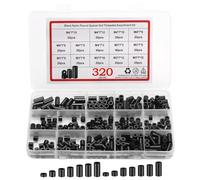 320 piezas de separadores de tornillos de salida eléctrica, kit surtido de espaciadores redondos de nailon negro, espaciadores de plástico sin rosca, interruptor y espaciadores de receptáculo para tornillos