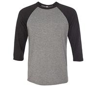 Bella+Canvas Camiseta raglán 3200 CN manga 3/4 Deep Heather/Black Talla M