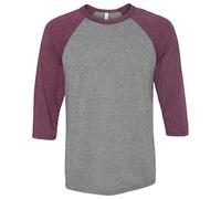 3200 CN 3200 3/4 SLV BSEBL RGLN TEE GRY/ MAROON TRB M