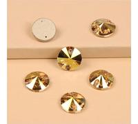 3200 Coser en cristal DIY Piedras de vidrio Parte posterior plana Costura de diamantes de imitación para costura-Sol metálico, 8 mm 56 piezas