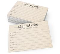 321Done Advice and Wishes for The Parents-to-Be Cards, Made in USA - 4x6 Tan, Fun Baby Shower Game Ideas, Gender Reveal Party Keepsake - Set of 50