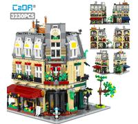 3230 Uds Cada City Paris restaurante y casa arquitectura juego de bloques de construcción figuras de apartamento francés ladrillos juguete para niños regalo no box