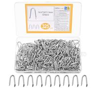 325 Pcs Clavos en U para Cercas, Grapas de alambre de acero galvanizado, Clavos en forma de U, Grapas para cercas de jardín, malla gallinera, sujetadores de malla tejida