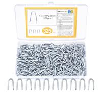 325 Pcs Grapas Malla Antihierbas, Grapas para Cercas, Clavos en U, Clavos en Forma de U para Pasadores de Cerca de Galvanizado para Malla de Alambre de Gallinero Jardín Tejido (14,4 x 24 mm)