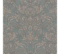32604 - City Glam Floral Damask Rosa Dorado Gris Galerie Papel Tapiz