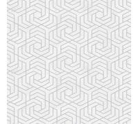 32607 - City Glam Hex Geométrico Plata Blanco Galerie Papel Tapiz