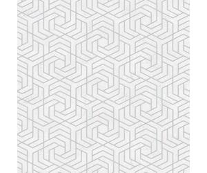 32607 - City Glam Hex Geométrico Plata Blanco Galerie Papel Tapiz