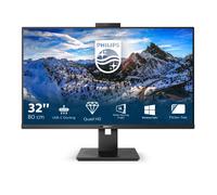 Philips 326P1H monitor acoplable USB-C QHD de 32 pulgadas, cámara web, ajustable en altura (2560x1440, 75 Hz, HDMI, DisplayPort, USB-C, concentrador USB) negro