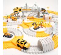 329 piezas Juego de pistas de carreras para niños, juguetes para coches de construcción, pistas de coches flexibles con 6 coches, regalos para niños de 3 4 5 6 años, niñas.