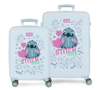 3291441 SET/2 TROLLEY ABS 55-65CM. 4R. STITCH HEARTS AZUL CL