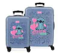 3291442 SET/2 TROLLEY ABS 55-65CM. 4R. STITCH HEARTS DENIM