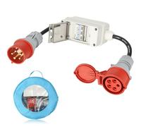 32A a 16A Adaptador CEE 5 pines para Cargador EV, 400V Adaptador de Corriente con Disyuntor para Sobrecarga & Cortocircuito Protección, H07RN-F 5G 2,5mm² Cable 79cm IP44 EN60309 Homologation