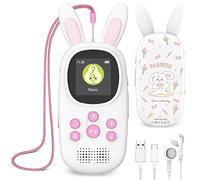 32GB Reproductor MP3 de para niños, Lindo Conejito MP3 Reproductor con Bluetooth, Música MP3 y MP4 con Altavoz, MP3 Player con Radio FM, grabaciones, Alarma. soporta hasta 128 GB.