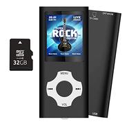 32GB Reproductor MP3 Portátil, MP3 con Pantalla de 1,8 Pulgadas LCD, HiFi MP3 Player Portátil sin Pérdida, E-Book, Radio FM, Grabadora de Voz, Auriculares Incluidos, Negro