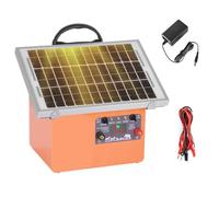 32KM Solar Pastor Electrico, cerca eléctrica Controlador de 0.5J / 9.5KV, con 12V 7Ah batería de Panel Solar de 7.5W, para prevención de vida silvestre, granjas, aves de corral, jardines