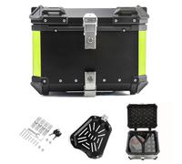 32L baúl de Moto Top Box da Moto,Baúl Motocicleta de Aluminio,Plata Negro Caja Superior de Moto Top Case Casco 36/45/55/65/80/100 L Capacidad,Maletero Trasero Moto(Black,55 L)