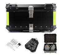 32L baúl de Moto Top Box da Moto,Baúl Motocicleta de Aluminio,Plata Negro Caja Superior de Moto Top Case Casco 36/45/55/65/80/100 L Capacidad,Maletero Trasero Moto(Black,65 L)