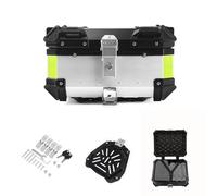 32L baúl de Moto Top Box da Moto,Baúl Motocicleta de Aluminio,Plata Negro Caja Superior de Moto Top Case Casco 36/45/55/65/80/100 L Capacidad,Maletero Trasero Moto(Plata,32 L)