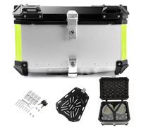 32L baúl de Moto Top Box da Moto,Baúl Motocicleta de Aluminio,Plata Negro Caja Superior de Moto Top Case Casco 36/45/55/65/80/100 L Capacidad,Maletero Trasero Moto(Plata,80 L)
