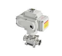 32mm 50.5mm 1.6mpa Modulating Electric Actuated Ball Valve Motorized Electric Tri Clamped(12VDC_MODULATING VALVE)