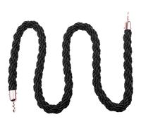 32mm Hemp Twisted Nylon Crowd Control Rope,9.84ft/13.1ft/16.4ft Long Barrier Rope, Hotel Bank Ticket Window Queue Divider(Black,4m/13.1ft)