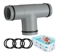 32mm Pool Hose Fitting, 1.25in Inflatable Pool Ĥose Straight Extension Fitting, T-Type Tee Ƒitting For Filter Pump, Universâl Replacement Connector Ƒor Any Brand Poõl Puмp, 1 Fitťing