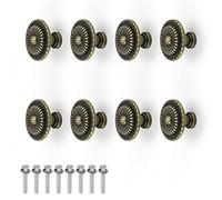 32mm Tiradores Cajones Vintage, DEANKEJI 8 Piezas Bronce Tiradores Armario, Tiradores Muebles con Tornillos Estilo Antiguo, Resistente a Corrosión y Humedad, para Armarios de Zapatos y Cocina