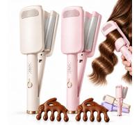 32MM Wavy Hair Curler - Big Bouncy Curls & 4 Adjustable Heat Setting，2PC-B | Deep U-shaped French Wave Curling Iron, Heats up in 10 Seconds & Automatic Shut off, for Any Hairstyle Hair Type