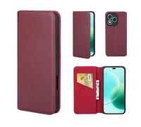 32nd Classic Series 2.0 - Funda tipo cartera de piel auténtica con tapa para Honor 400 Lite, con ranura para tarjeta de bloqueo RFID, cierre magnético y soporte integrado, color burdeos