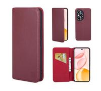 32nd Classic Series 2.0 - Funda tipo cartera de piel auténtica con tapa para Honor 400 Pro, con ranura para tarjeta de bloqueo RFID, cierre magnético y soporte integrado, color burdeos