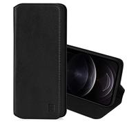 32nd Classic Series 2.0 - Funda Tipo Libro de Piel Real para Apple iPhone 12 Pro MAX (6.7"), Carcasa de Cuero Premium diseñada con Cartera, Cierre Magnetico y Soporte Integrado - Negro