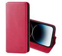 32nd Classic Series 2.0 - Funda Tipo Libro de Piel Real para Apple iPhone 14 Pro (6.1"), Carcasa de Cuero Premium diseñada con Cartera, Cierre Magnetico y Soporte Integrado - Rosa